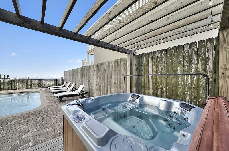 Bathroom with a soaking tub